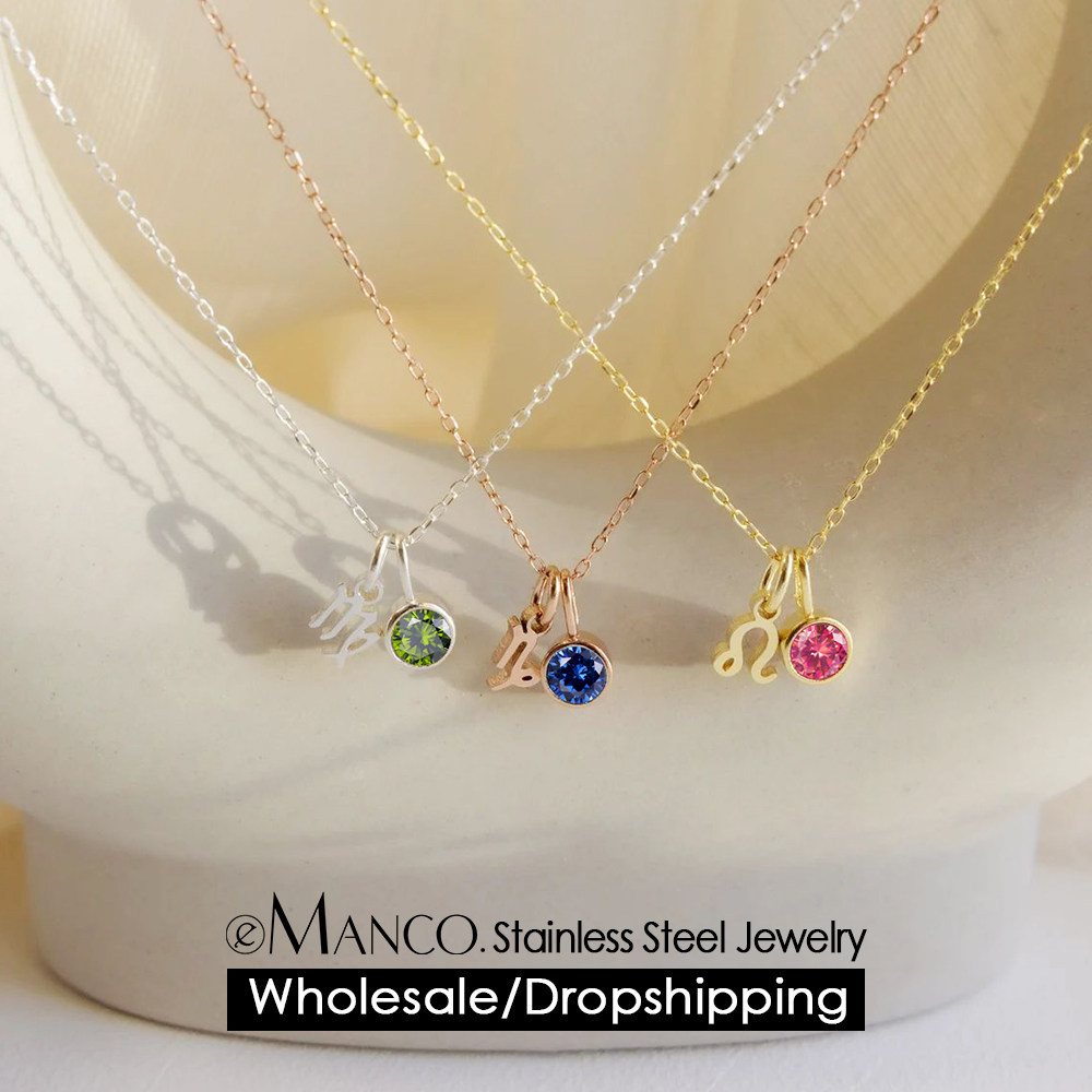 EMANCO Birthstone Constellatio - Birth Flower Necklace ulasan dan harga