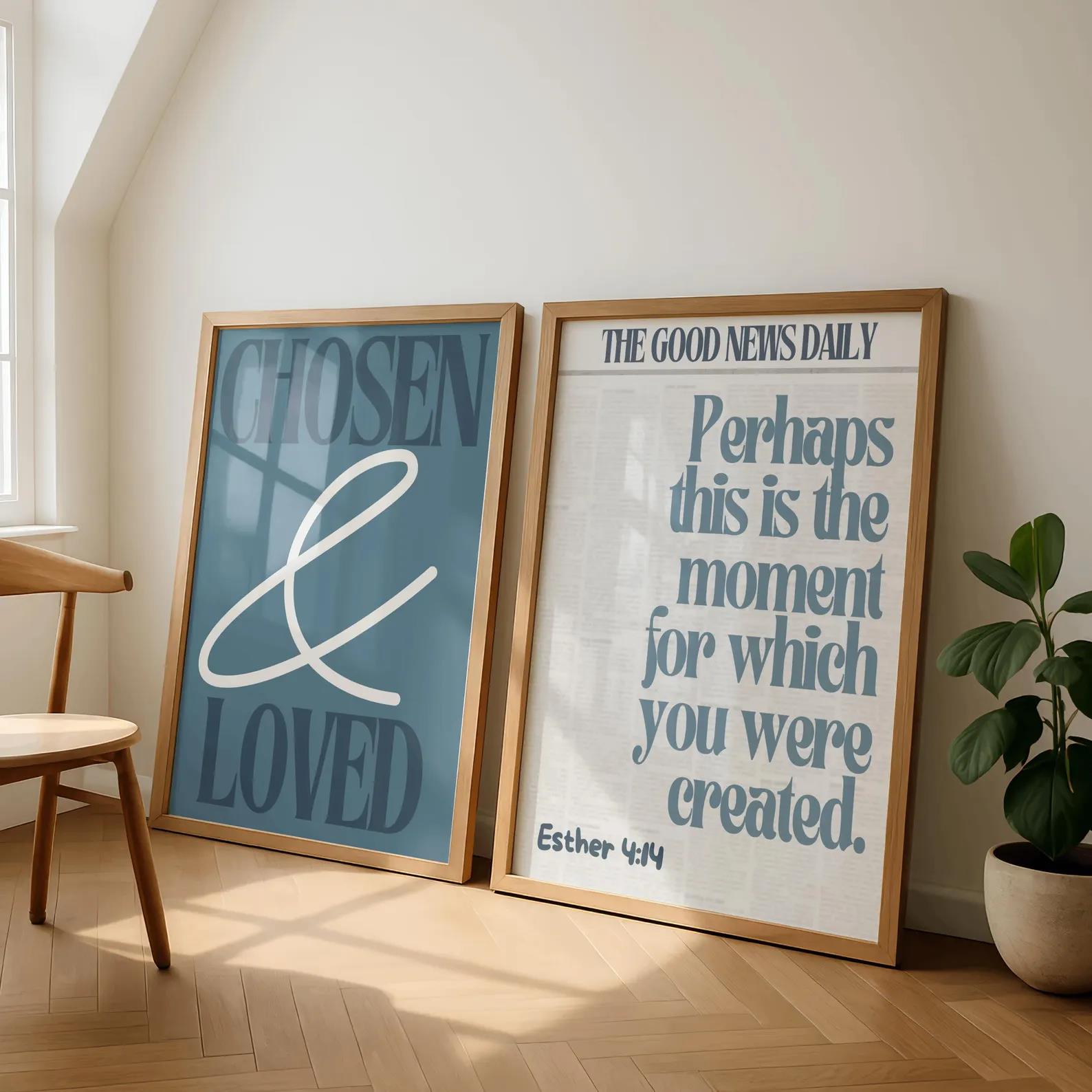 Christian Bible Verse Chosen & - Custom Map Poster ulasan dan harga