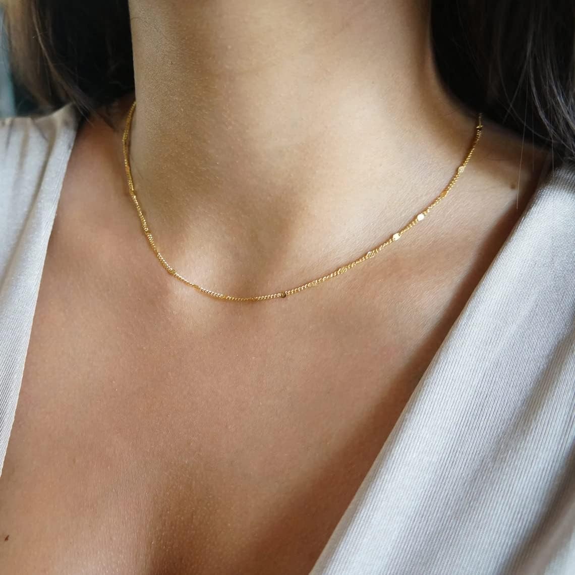 K Gold/Silver Plated Satellite - Birth Flower Necklace ulasan dan harga