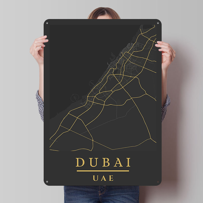Dubai UAE Map Art Printed Post - Custom Map Poster ulasan dan harga