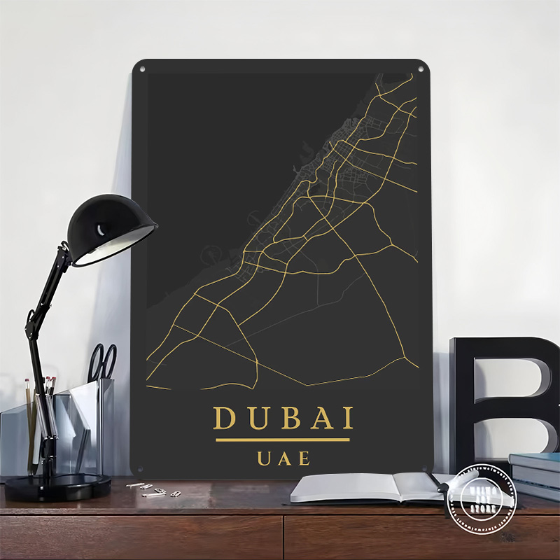 Dubai UAE Map Art Printed Post - Custom Map Poster ulasan dan harga