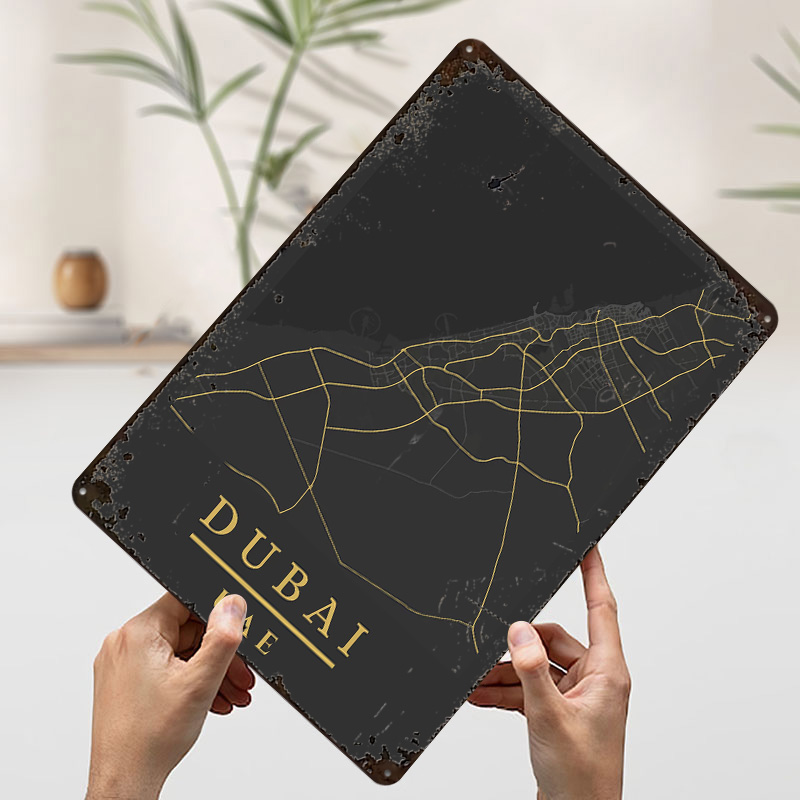 Dubai UAE Map Art Printed Post - Custom Map Poster ulasan dan harga