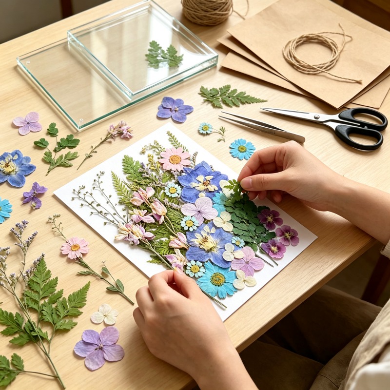 Mixed Pressed Dried Flower Kit - Dried Flower Bookmark ulasan dan harga